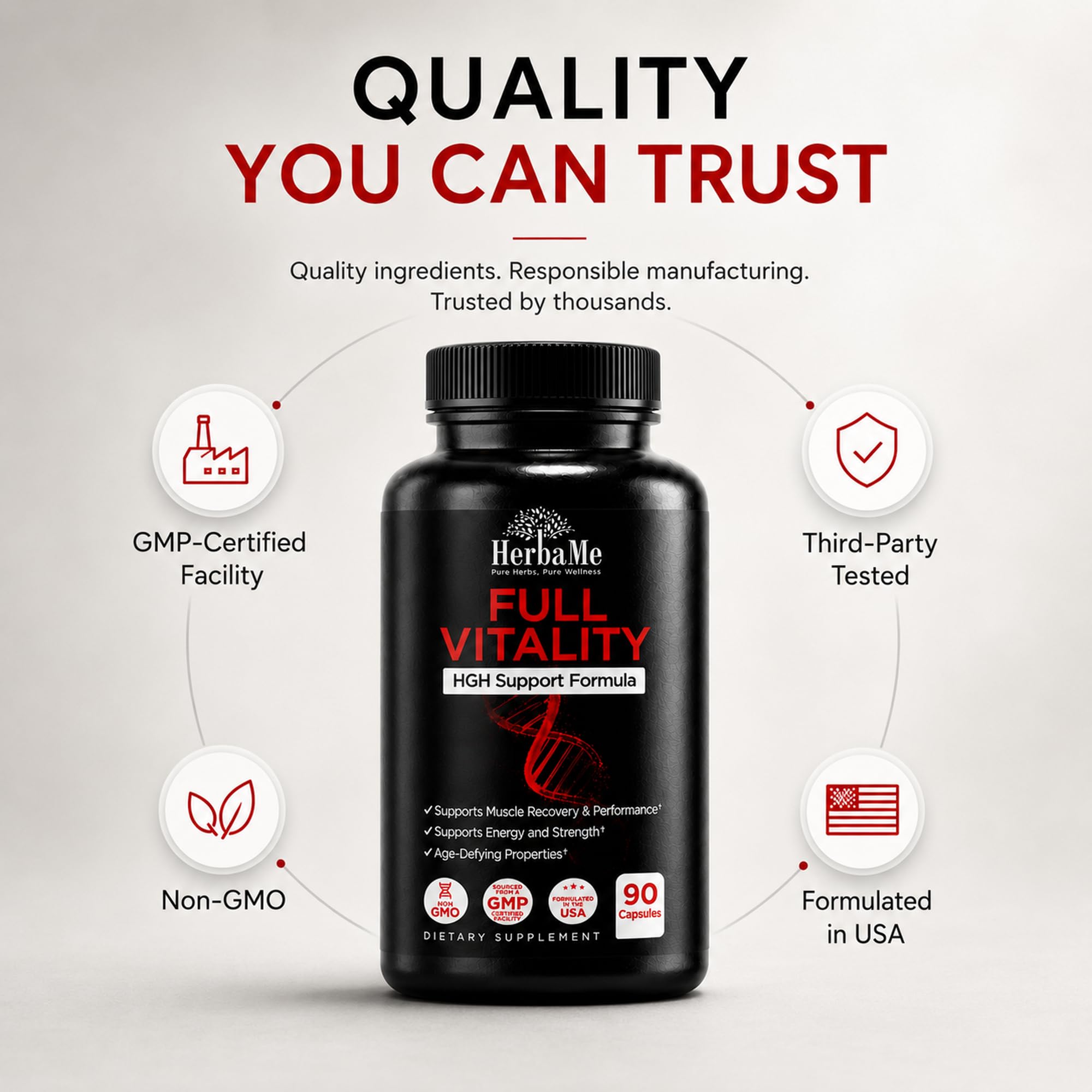 HerbaMe HGH Support Human Growth Hormone & Muscle Recovery, 90 Capsules — Amazon image 8