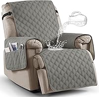 Vista 18 de Ruaozz Funda para silla reclinable 100% impermeable, antideslizante, funda de asiento para silla reclinable, lavable, con correas elásticas para Vino