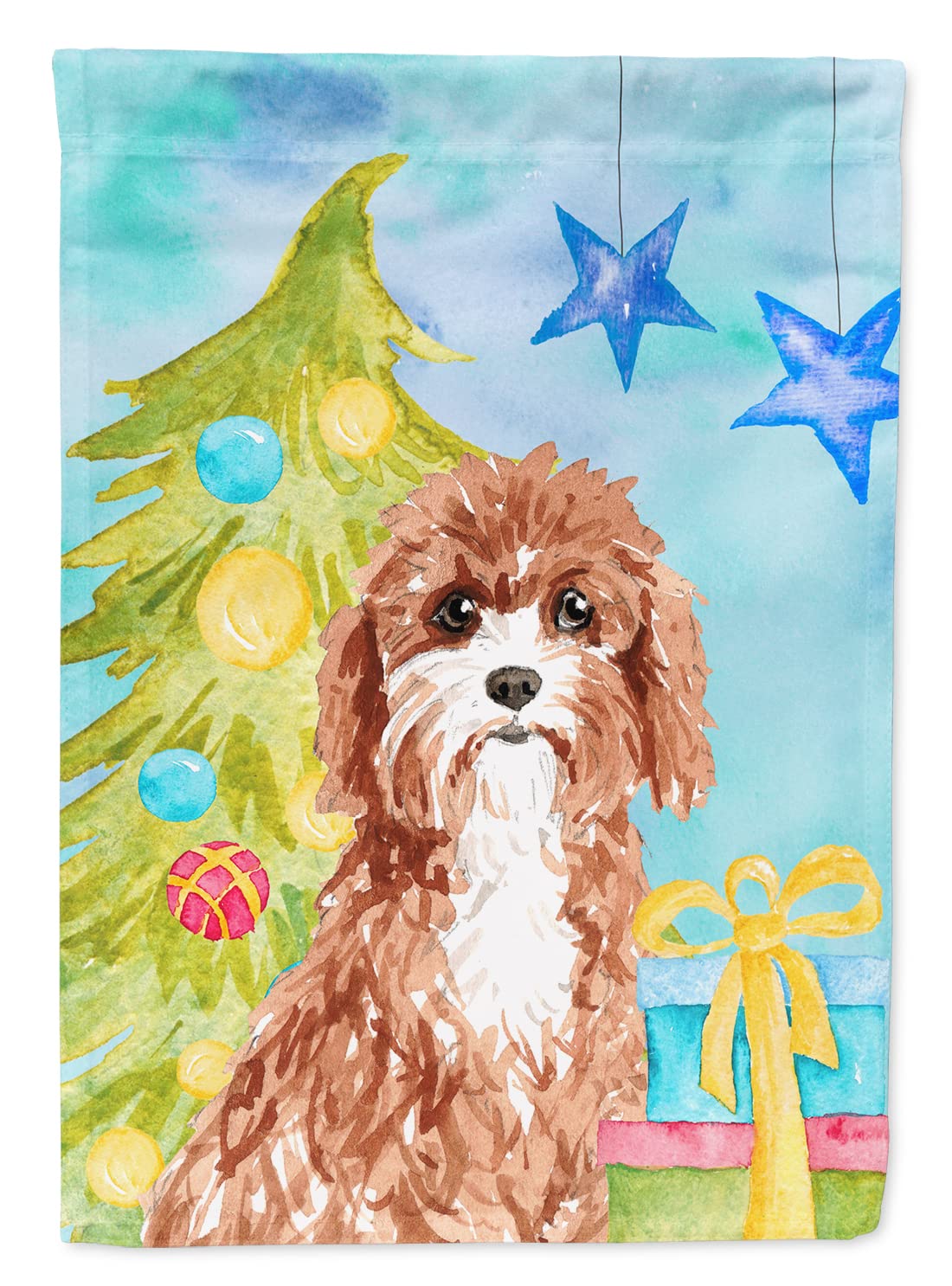 Drapeau Cavapoo grand format Caroline's Treasures pavillon sapin Noël multicolore