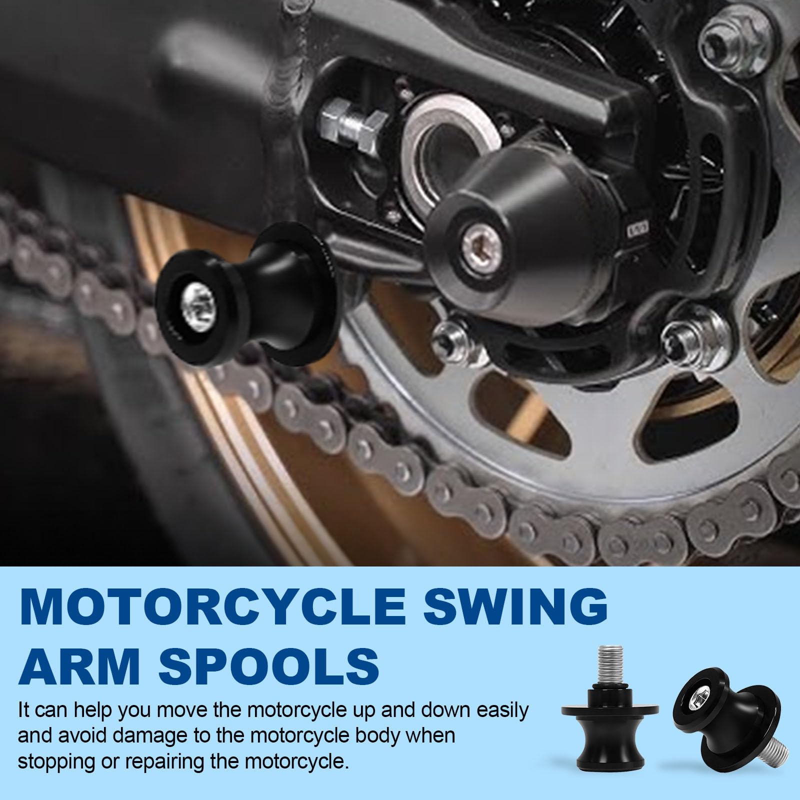 4 Piezas M10 eupdd Diábolos para Moto: 10mm Caballetes Traseros de Moto Aluminio CNC, Brazo Oscilante Motocicleta, Motocicleta CNC Soporte trasero, Diábolos Moto para Ayuda a proteger la Motocicleta