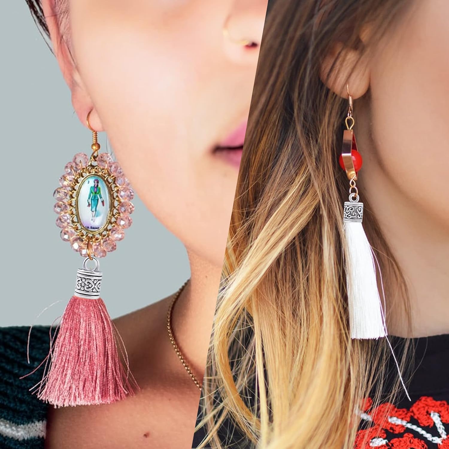 60pcs Antique Silver Cord End Caps Tibetan Alloy Flower Patterns Glue-in Tassel Leather End Caps Buckle Tips Accessories for DIY Craft Necklace Bracelet Jewelry Making, 3 Styles - Image 4