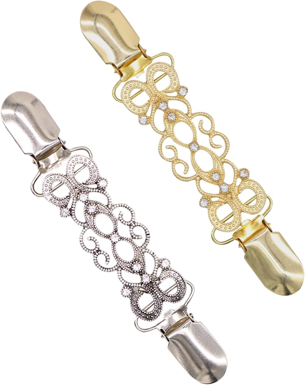 ZAKI L'VOW Black White Elegant Temperament Double Faux Pearl Brooch Pins Pack of 2