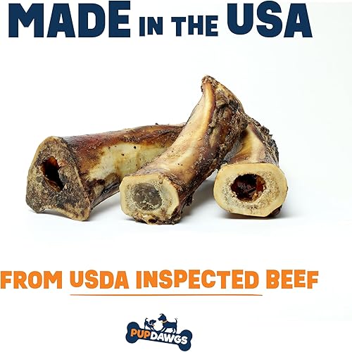 Miniatura 3 de Huesos grandes de médula para perros fabricados en los Estados Unidos  Huesos de carne ahumados de nogal de 7 a 8 pulgadas (paquete de 3 piezas)