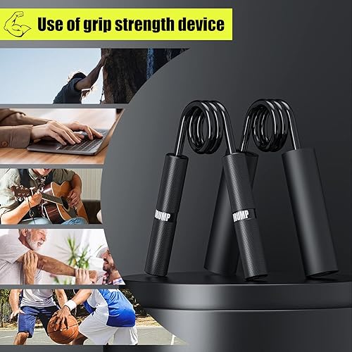 Miniatura 7 de HORUMP Entrenador de fuerza de agarre de 100 libras, fortalecedor de agarre de mano de metal, fortalecedor de antebrazo, agarre de mano