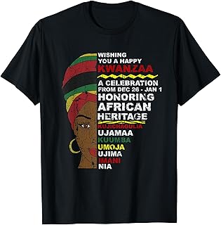 Happy Kwanzaa African Woman 7 Principles Celebration T-Shirt