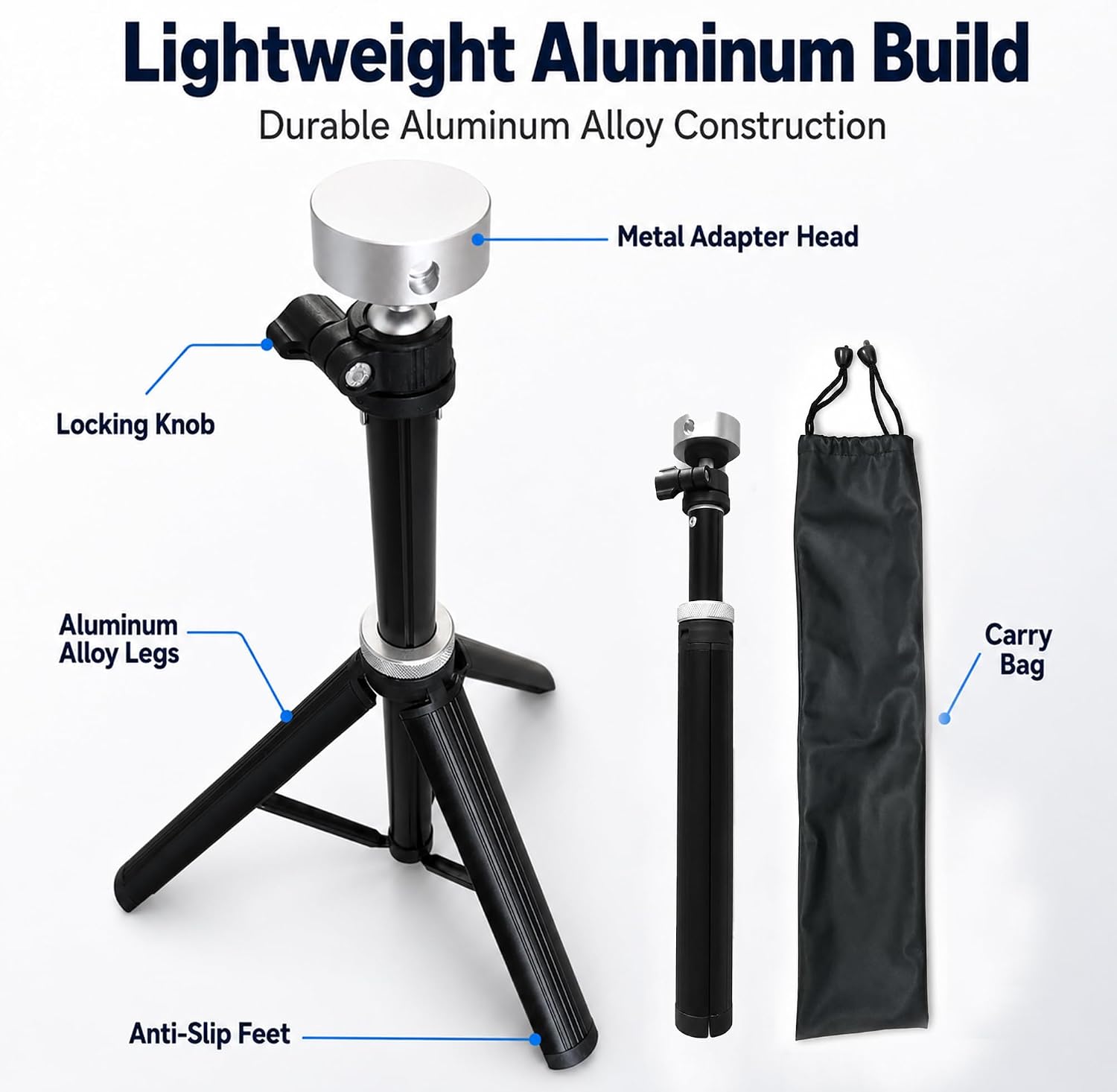 Starlink Mini Tripod Stand with 360° Rotating Head, Quick Deploy Portable Internet Setup for RV Camping, Overlanding & Remote Work, Aircraft-Grade Aluminum Travel Mount with Carry Case