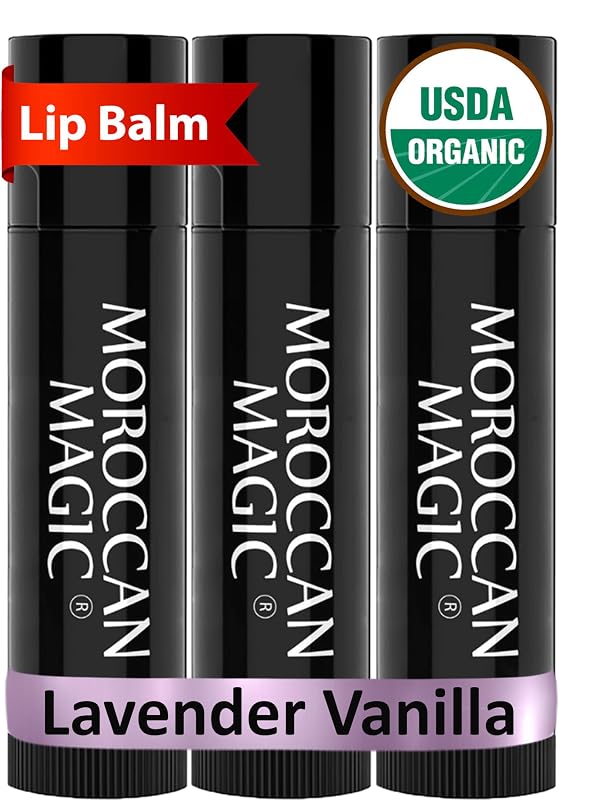 Bálsamo labial Moroccan Magic Lavanda e Baunilha, Pacote com 3
