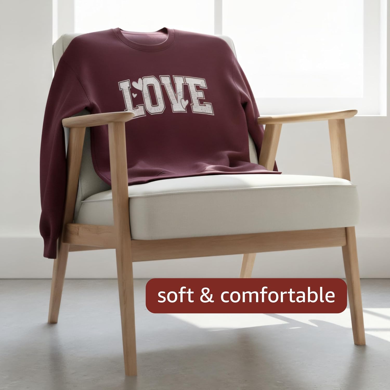 Valentine's Day Heart Sweatshirt for Women, Heart Sweater for Valentine, Love Graphic, Cotton Blend Fleece, Classic Fit - Image 5