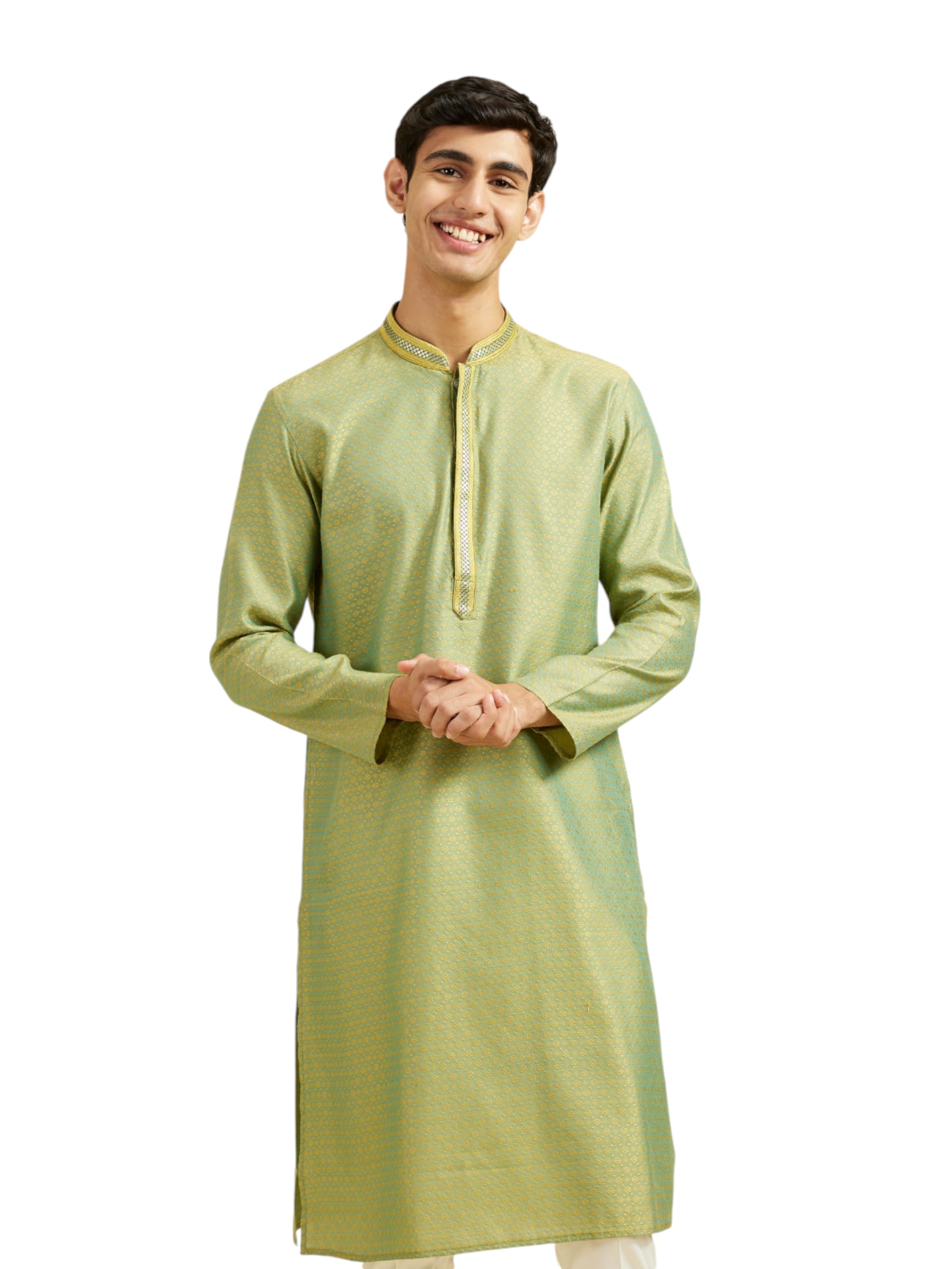 diwas by manyavar Men's Viscose Blend Self Design Kurta (1pc)-picture-50