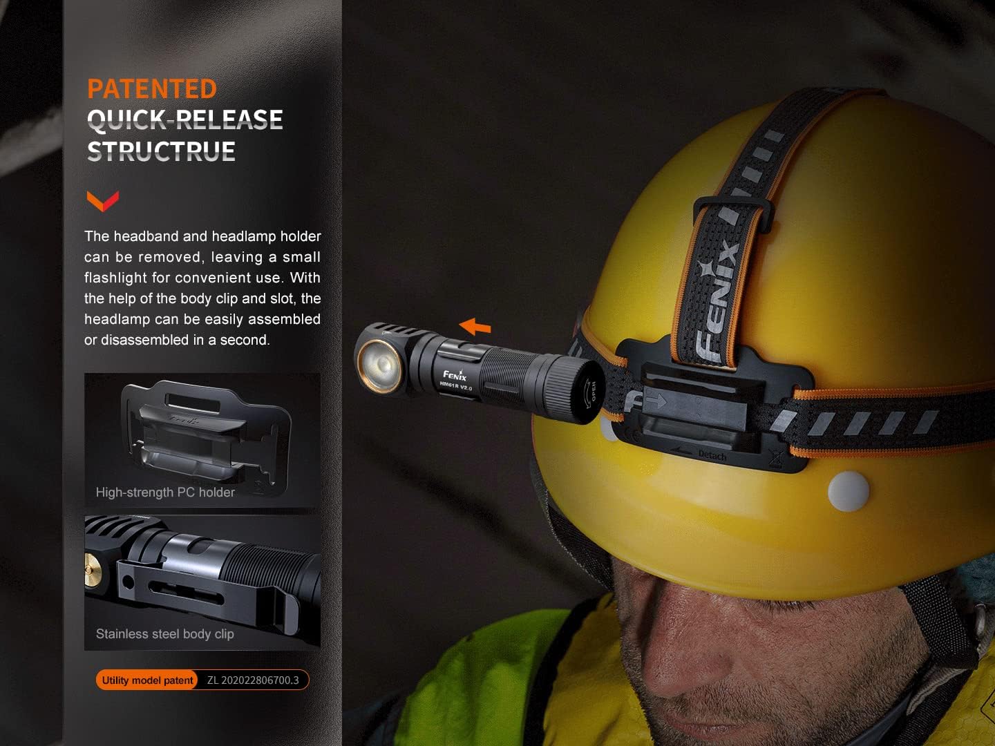 Fenix HM61R V2.0 Rechargeable Headlamp, 1600 Lumen L-Shape 90 Degree Right Angle Flashlight with White & Red Lights, with 2X ARB-L18 and LumenTac Organizer - Image 8