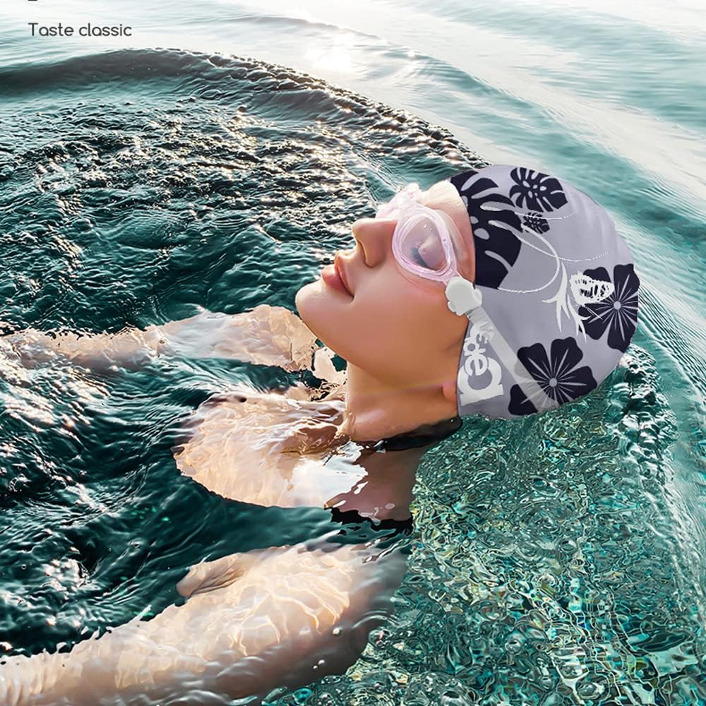 2 Pack Womens Silicone Swim Cap for Long Hair, Unisex Durable Silicone Swimming Cap for Adults Youths Swim Bath Hats caps