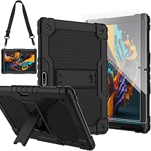Case for Pritom M10 /quntiCO Y10 /Digiland DL1036 /Voger priorpad X100 /VUCATIMES N10/Gateway 10.1 HD Tab Case with Stand Rubber Hybrid Come with 9H Tempered Glass Film Black/Black/2 PCS