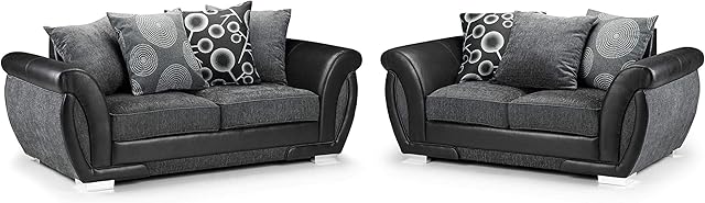 Honeypot - Sofa - Shannon - 3 Seater - 2 Seater - Armchair - Swivel chair - Corner - Black - Fabric (3 + 2 Seater)