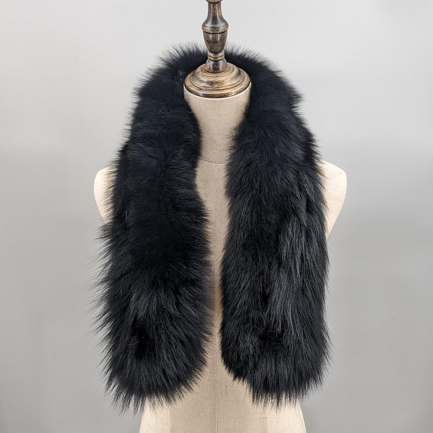 LVCOMEFF Natural Fox Fur Scarf for Women The True Color of Fox Fur Furry Wrap Warm Winter Chic - Image 2