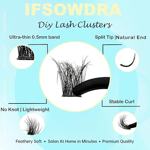 Miniatura 7 de Mink - Racimos de pestañas suaves y onduladas con forma de ojo de gato, rizo C, de mega volumen, extensiones de pestañas para bricolaje, 0.394-0.630