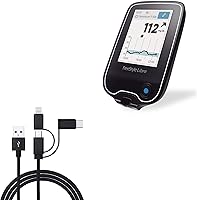 Vista 11 de BoxWave Cable compatible con Freestyle Libre Reader - AllCharge miniSync, cable USB portátil, retráctil, negro azabache