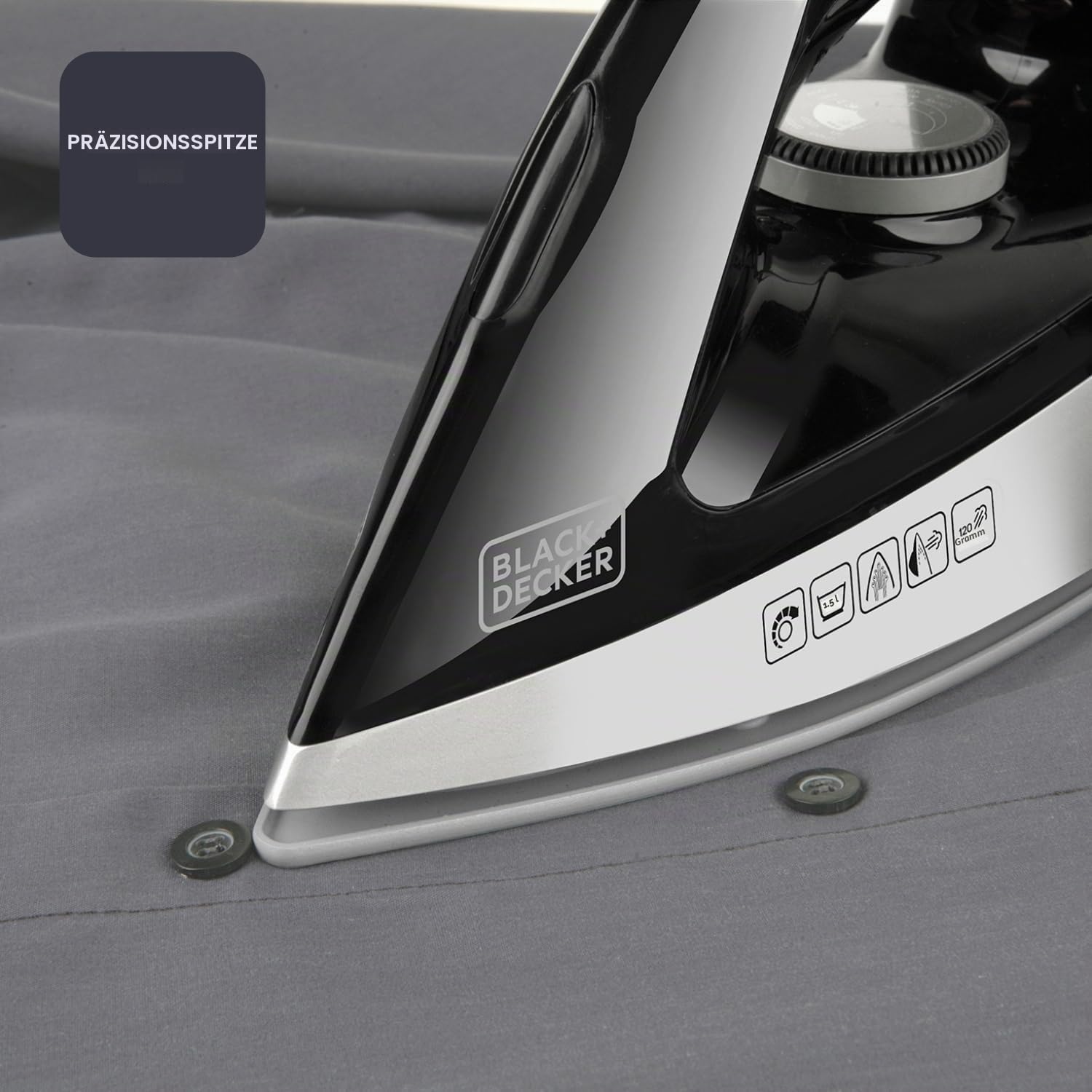 BLACK+DECKER Dampfgenerator BXSS2200E – 2200 Watt – 1,4 l Fassungsvermögen – Keramiksohle