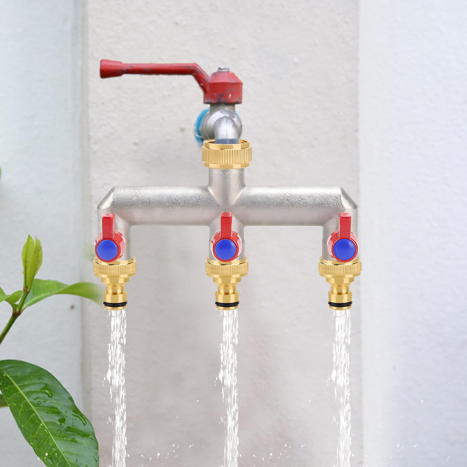 Distributeur D'eau 2 Voies En Laiton Pour 2 Adaptateurs De Robinet