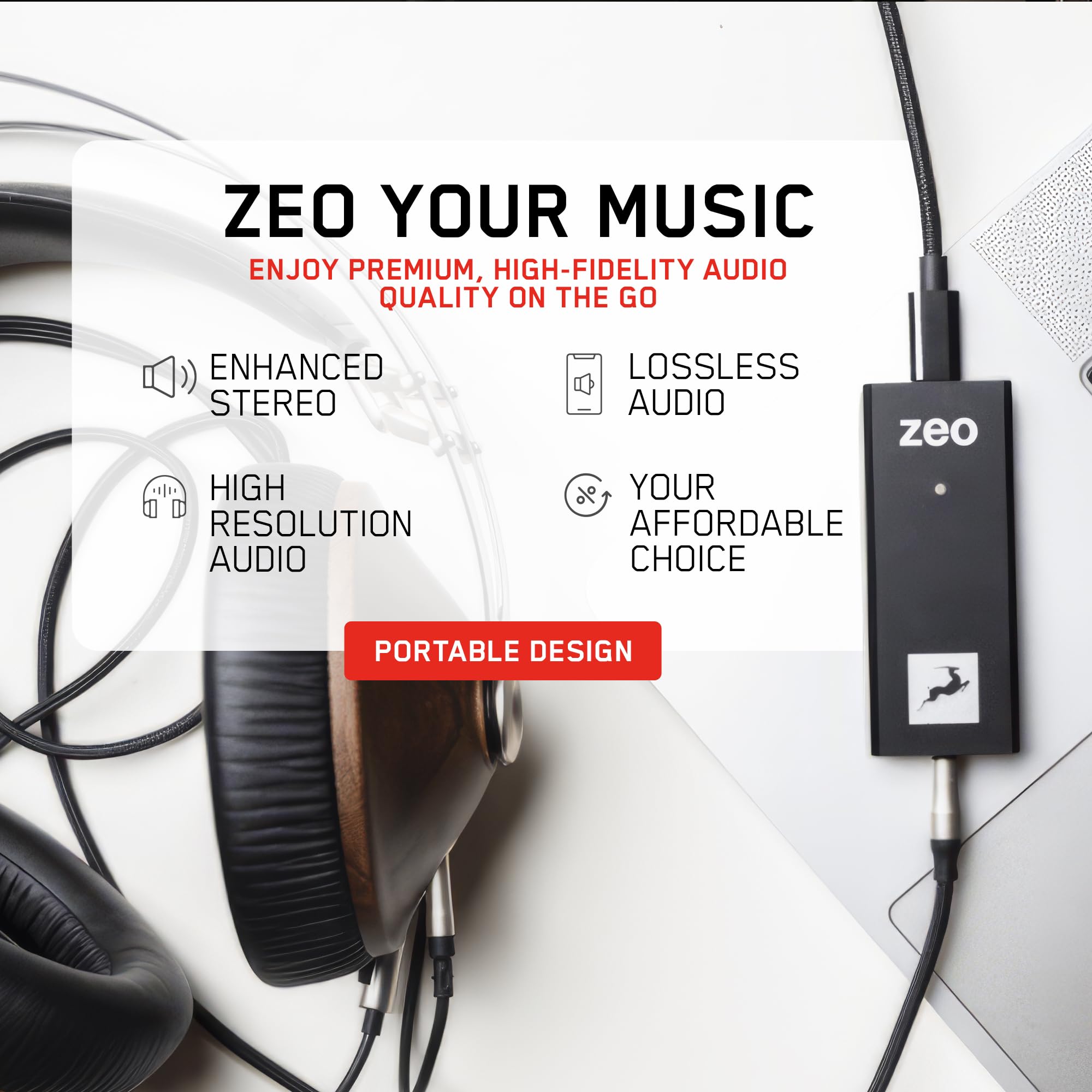 Antelope Audio ZEO - Amplificatore portatile Hi-Fi DAC e cuffie con ingresso USB e uscita da 3,5 mm