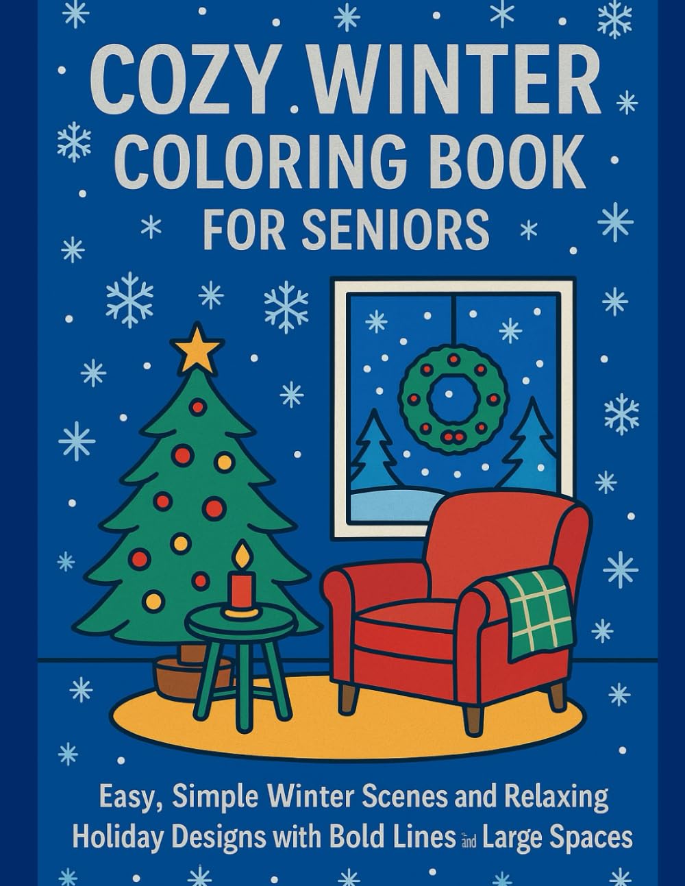 Cozy Winter Coloring Book for Seniors: Easy, Simple Winter Scenes and Relaxing Holiday Designs with Bold Lines and Large Spaces