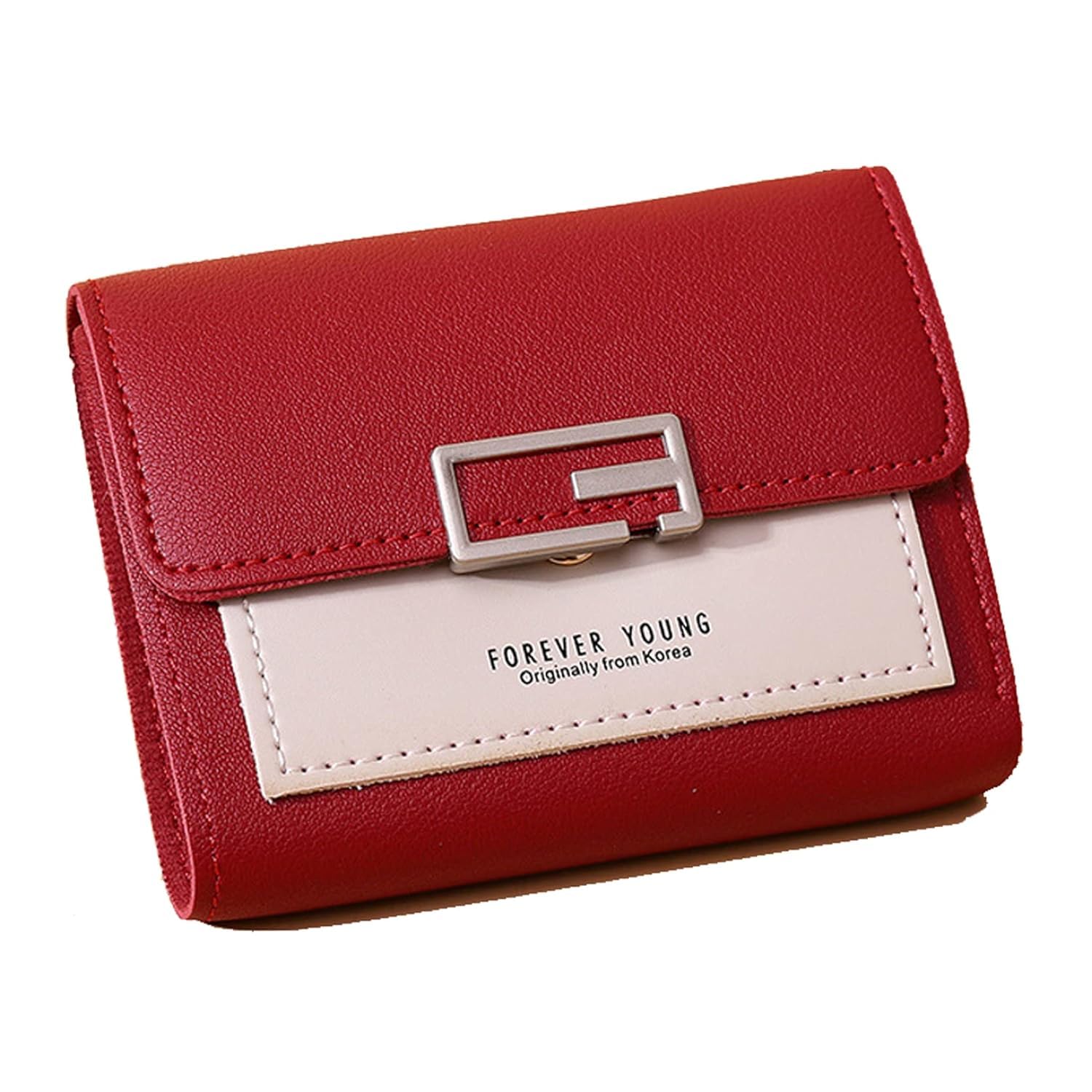 Women Tri Fold Wallet, Leather Card Holder with Coin Pocket, Multicolor Compact Wallet, Modern Design with Multiple Card Slots for Daily Use and Travel Essentials-image-1