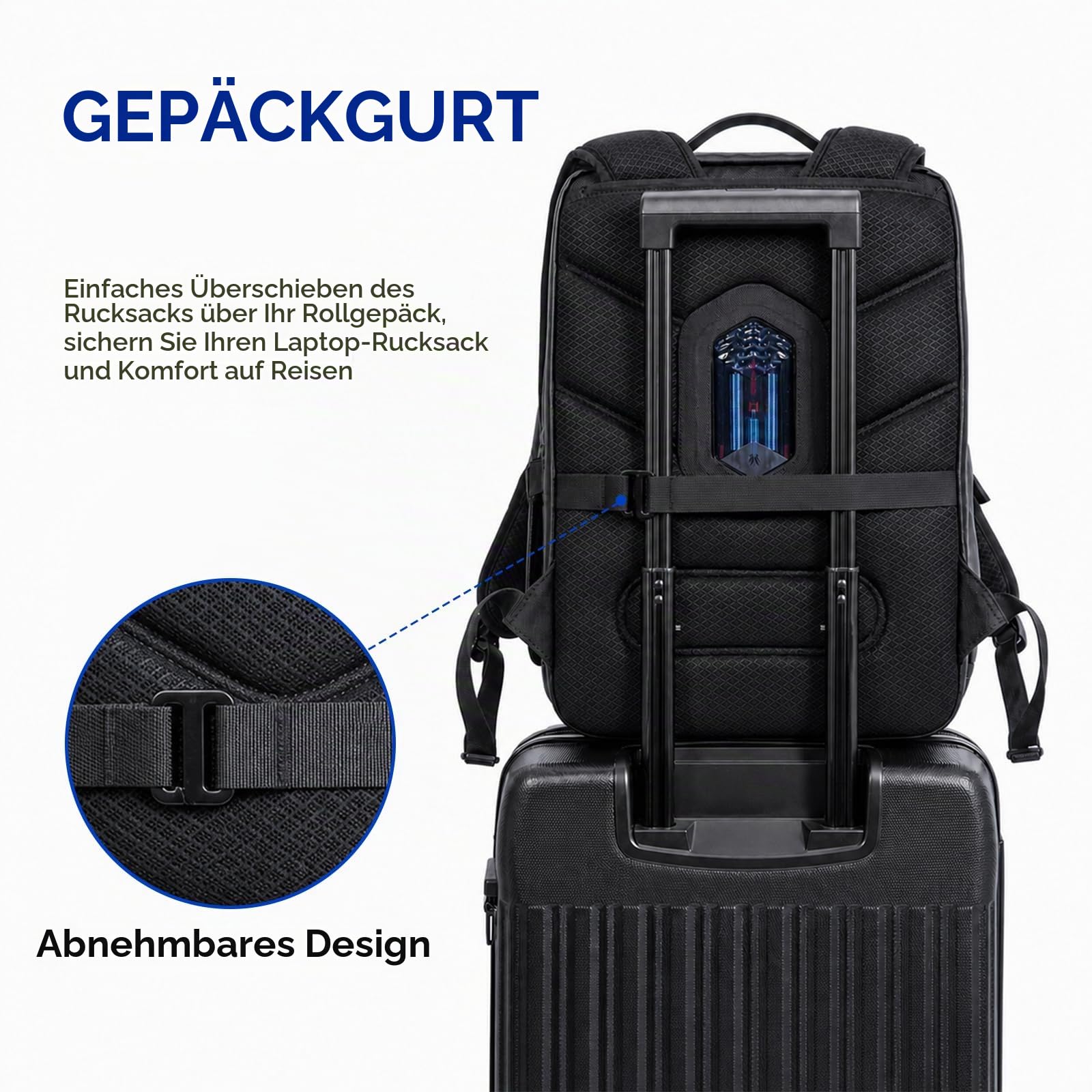 Hp hope Ergonomischer Laptop Rucksack Business, 26L Wasserdichter Kratzfester Arbeitsrucksack Herren mit Feder-Entlastungssystem, Geeignet 15,6-Zoll-Laptops für Geschäft Schule Reisen und Büro
