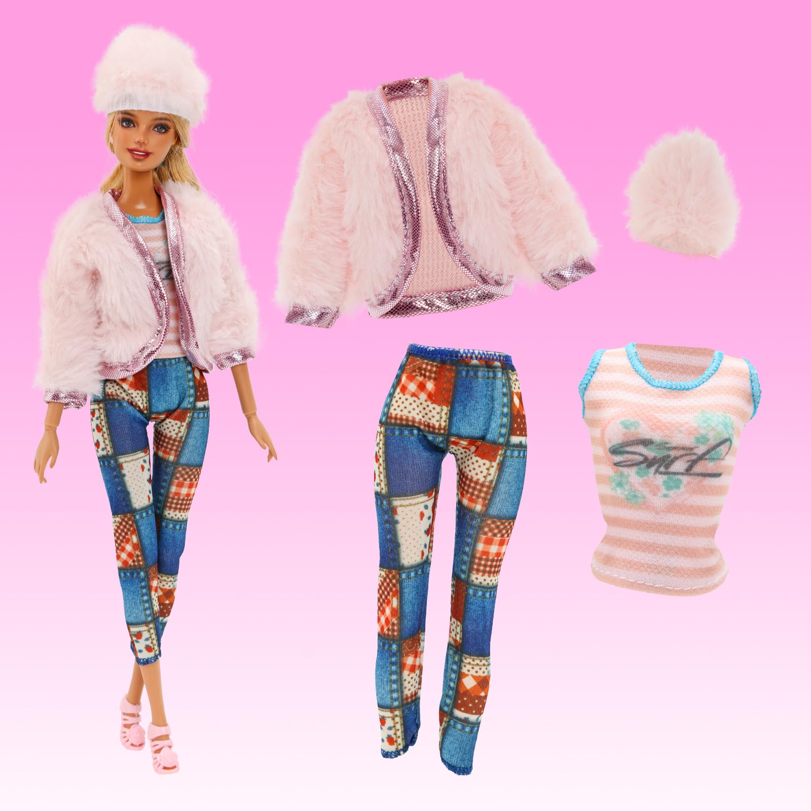 Casa De Barbie Set De 85 Piezas Para Muñecas 28-30 Cm Armario