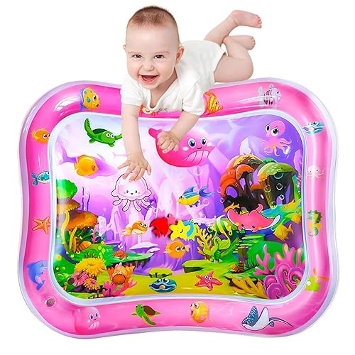 ZHUYNXIR Juguetes para bebés extra grandes, alfombrillas para el tiempo de barriga, juguetes para el tiempo boca abajo, tapete de juego de agua rosa