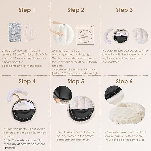 Miniatura 7 de EHEYCIGA Cama extra pequeña para perros y gatos para cachorros y gatitos, sofá para mascotas de piel sintética de conejo con funda extraíble Negro