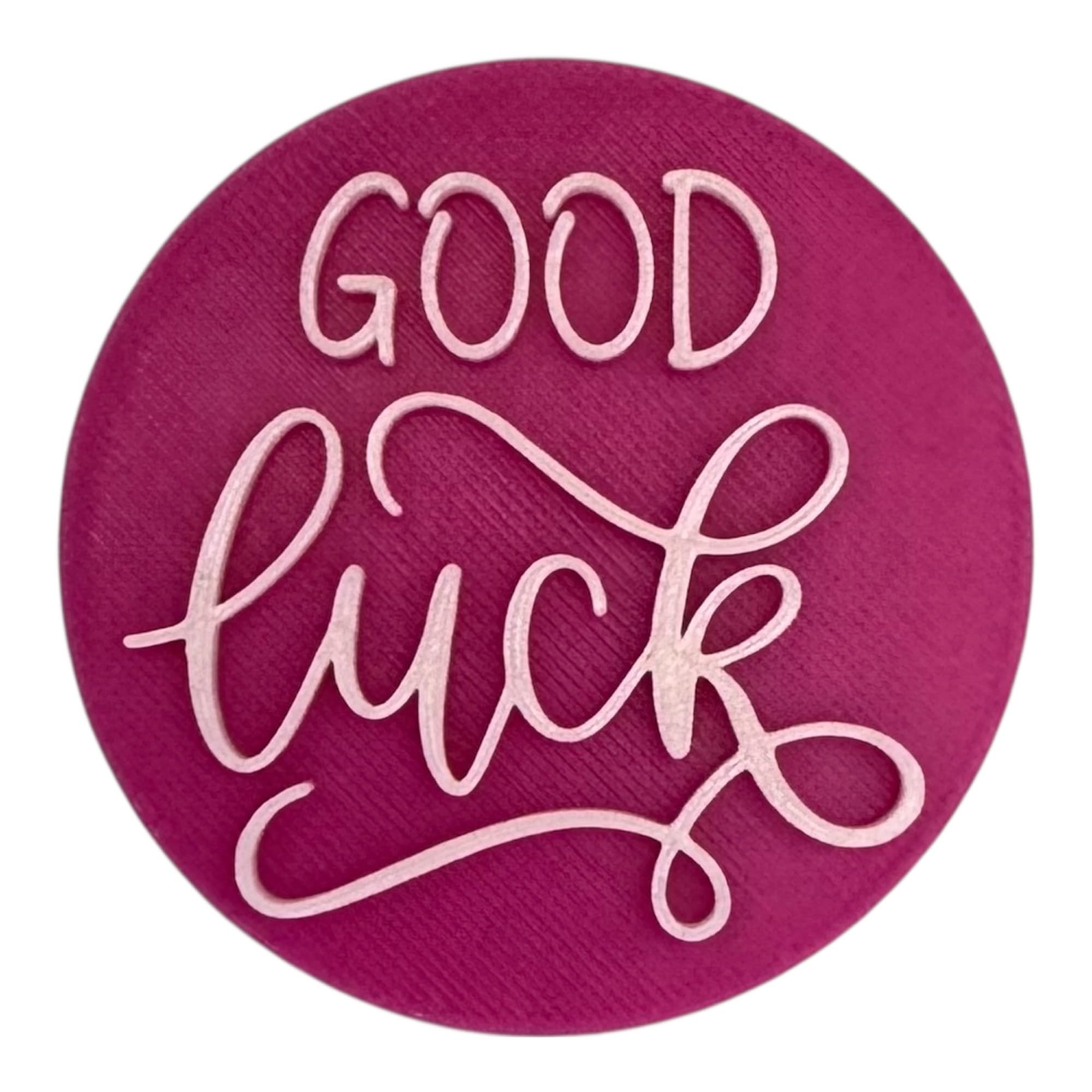 'Good Luck' Embosser Stamp for Icing Fondant Cupcake Cake Decoration Frosting Sugar Paste Cookie Baking 6 cm Diameter