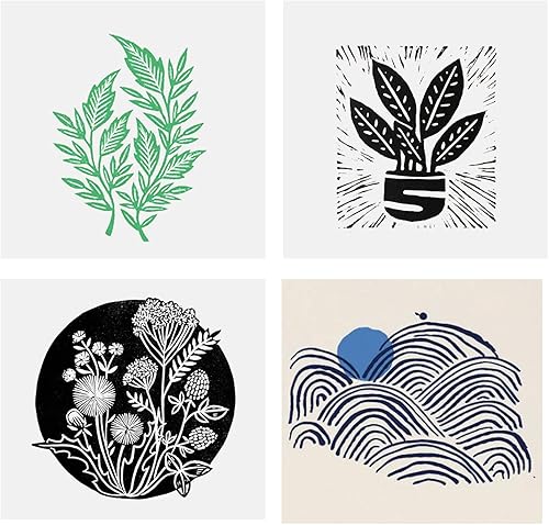 Miniatura 7 de Falling in Art Tinta de impresión de bloques soluble en agua, juego de tinta de impresión de 6 colores para bloque de linóleo, 3.5 onzas