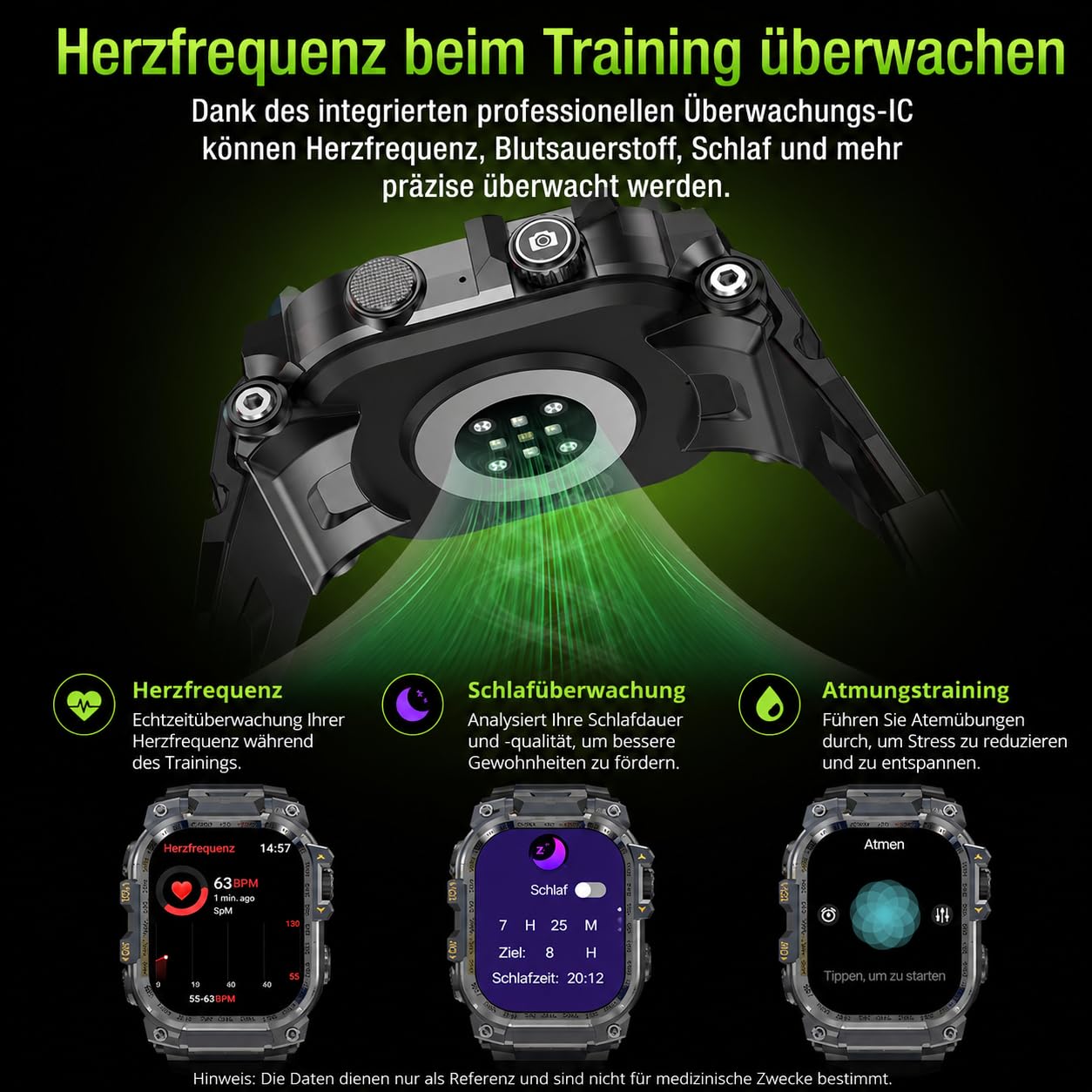 Smartwatch 4G LTE Android Reloj Deportivo AMOLED 2.06 pulgadas GPS Función Teléfono SIM Cámara WiFi Fitness Tracker Militar Exterior Reloj de Pulsera Aplicaciones Navegación Frecuencia Cardíaca