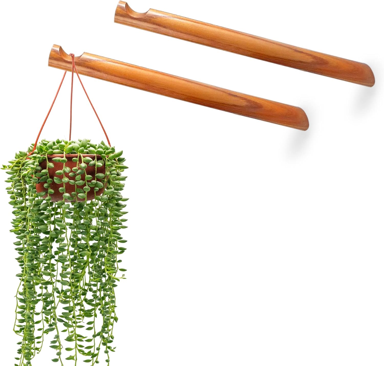 2 Pack Wood Hooks Hanging Plant Hooks for Wall Indoor Wood