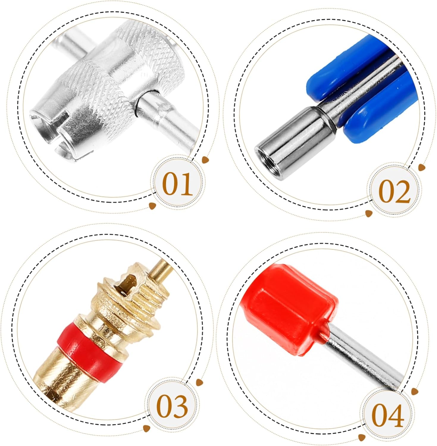 BESTOYARD 1 Set Portable Valve Stem Tool Kit for Tire Repair Durable Remover Installer for Cars Trucks Motorcycles Easy to Use Reusable Construction