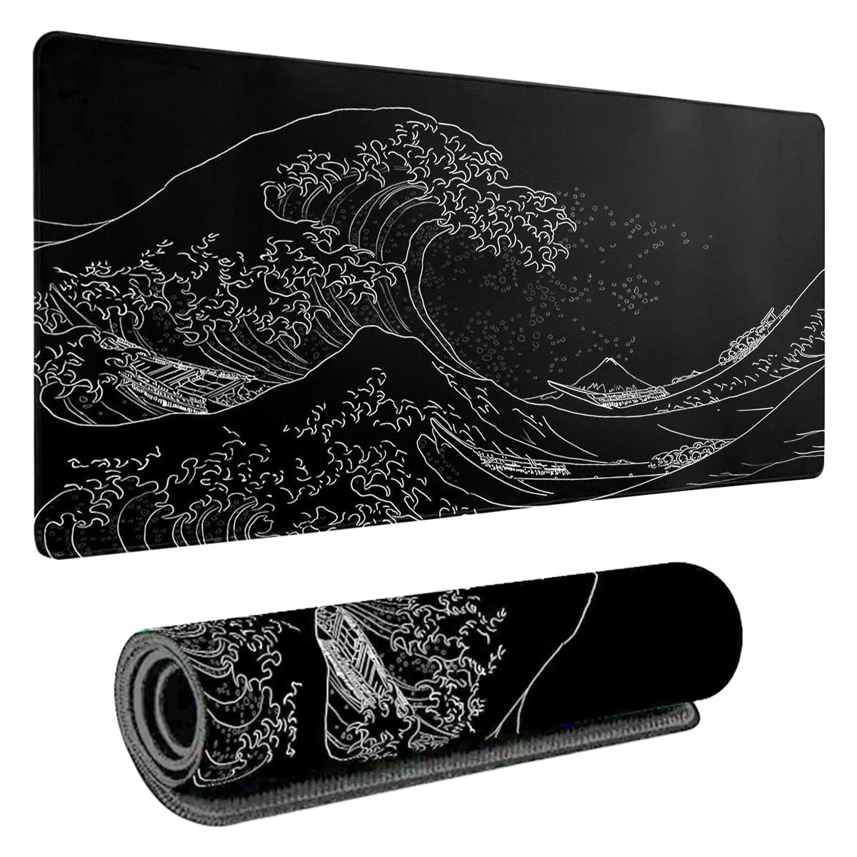 Podkładka pod mysz z falą morską,800x300mm do komputera,komputera i laptopa | podkładka pod mysz XXL, grubość 3 mm, antypoślizgowa, podkładka pod mysz do gier, podkładka pod mysz z motywem