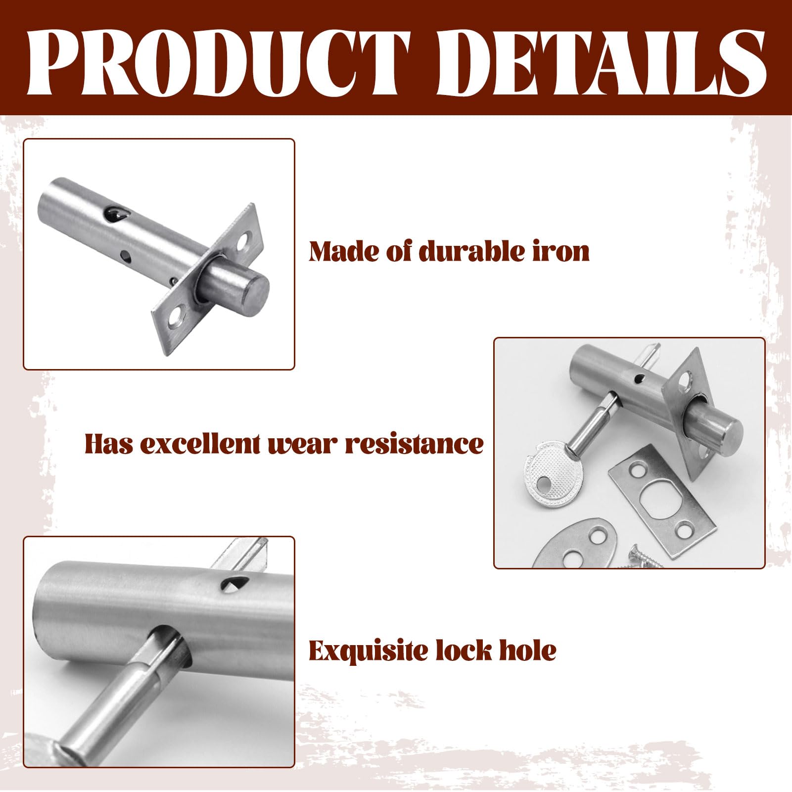2 Sets Internal Dead Bolts with Keys - Anti-Theft Door Lock Security System for Ultimate Home and Workplace Protection - Image 3