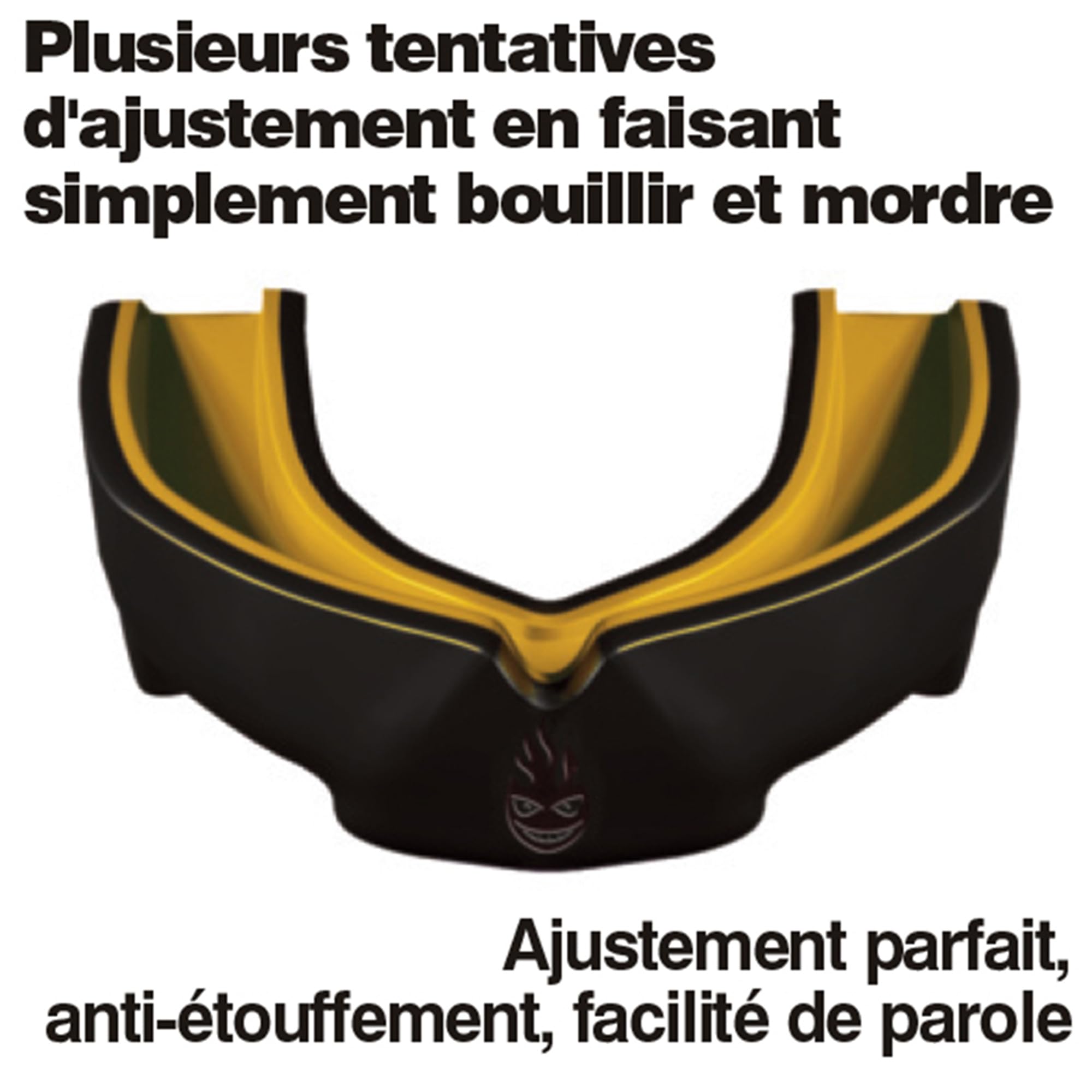 Dr Knox Protège-Dents Sportif Professionnel Double Épaisseur - Protecteur Dentaire de Qualité Supérieure, Thermoformable à Volonté pour Arts Martiaux, Karaté, et Sports de Contact 12 Ans + Or Noir