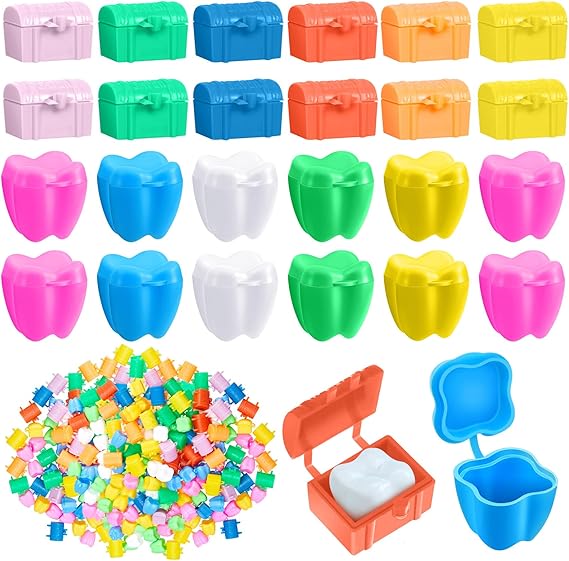 Pinkunn 200 Pcs Tooth Boxes for Lost Teeth, Colorful Tooth Savers for Kids, Tooth