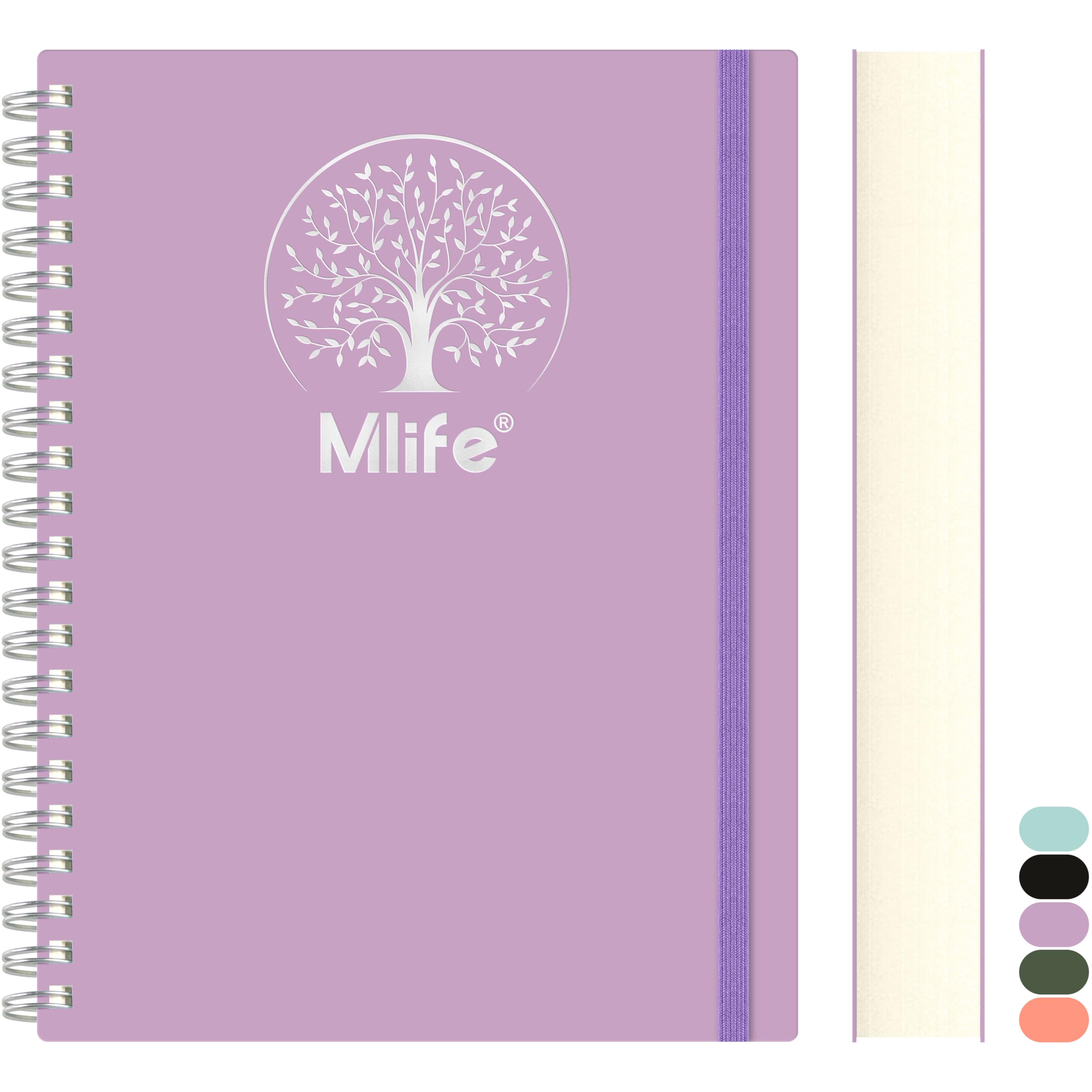 Mlife Notizbuch B5 Liniert, 300Seiten Spiralnotizbuch,PVC-Ha