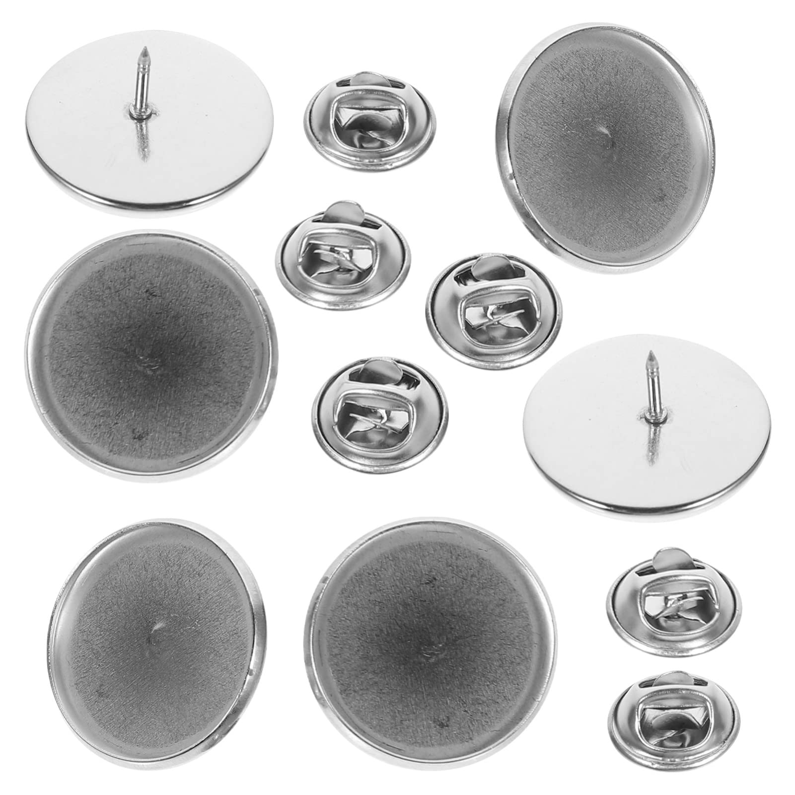 BELLIFFY DIY Brooch Making Trays Set of 20 Blank Pins Round Badge Pins Base for Custom Jewelry