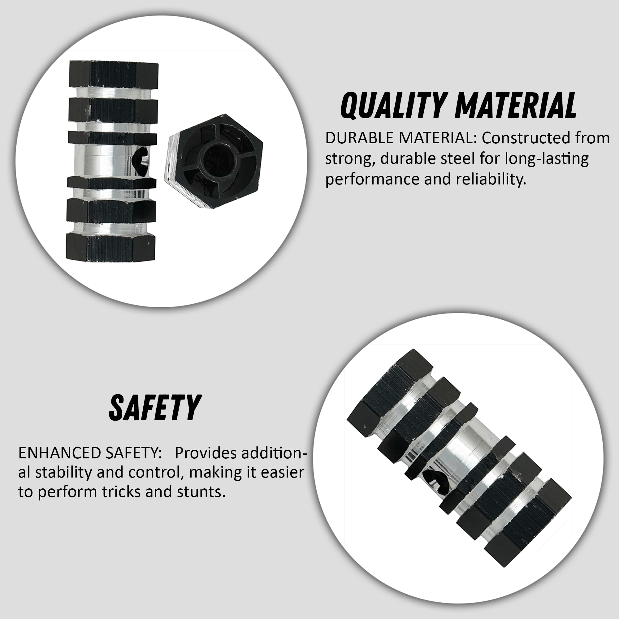 Laxzo ® Bike Foot Pegs Aluminum Alloy 10mm, Universal BMX Stunt Accessories Bicycle Pegs - Image 2