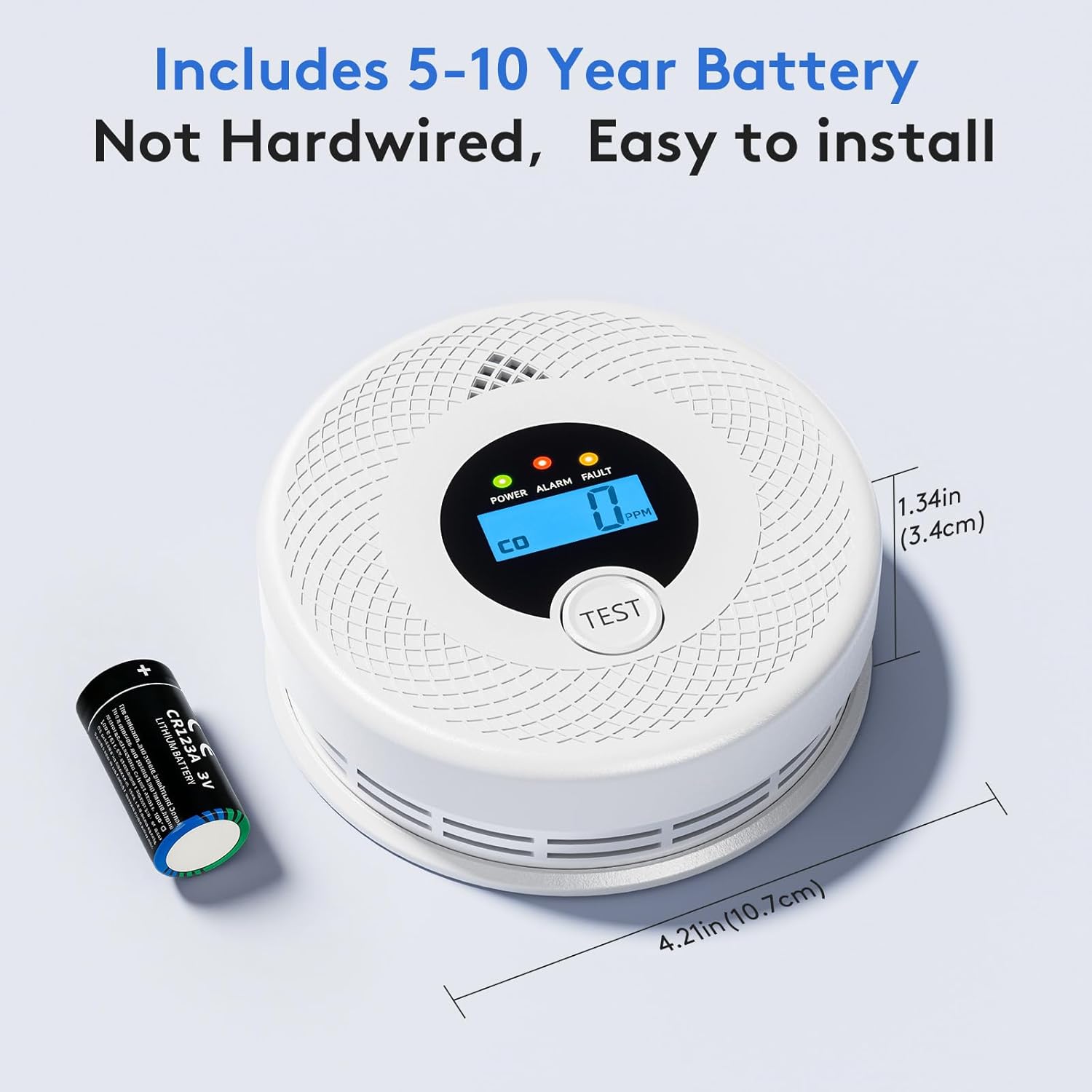 3-Pack Wi-Fi Smoke Detector Carbon Monoxide Detector Combo with App Notifications, Test/Silence Button, Smart Smoke Detector & CO Alarm for Any Home, Real-Time Alert - Image 5