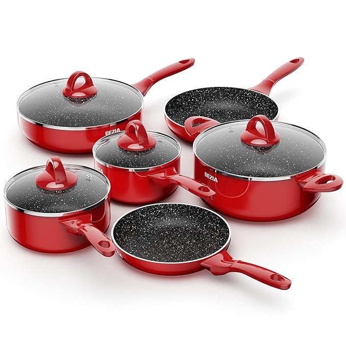 BEZIA 10-Piece Induction-Ready Nonstick Cookware Set