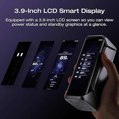 Miniatura 6 de EF ECOFLOW Rapid Pro X Power Bank, 27650mAh, 300W, cable integrado de 140 W, cargador portátil de 3 puertos, salida de 140 W, recarga de hasta 320