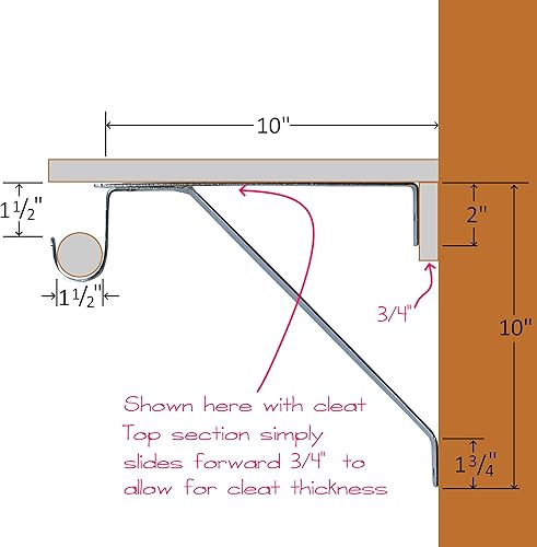 Miniatura 4 de Desunia Barra de armario ajustable y soporte de estante - Blanco - Juego de 2