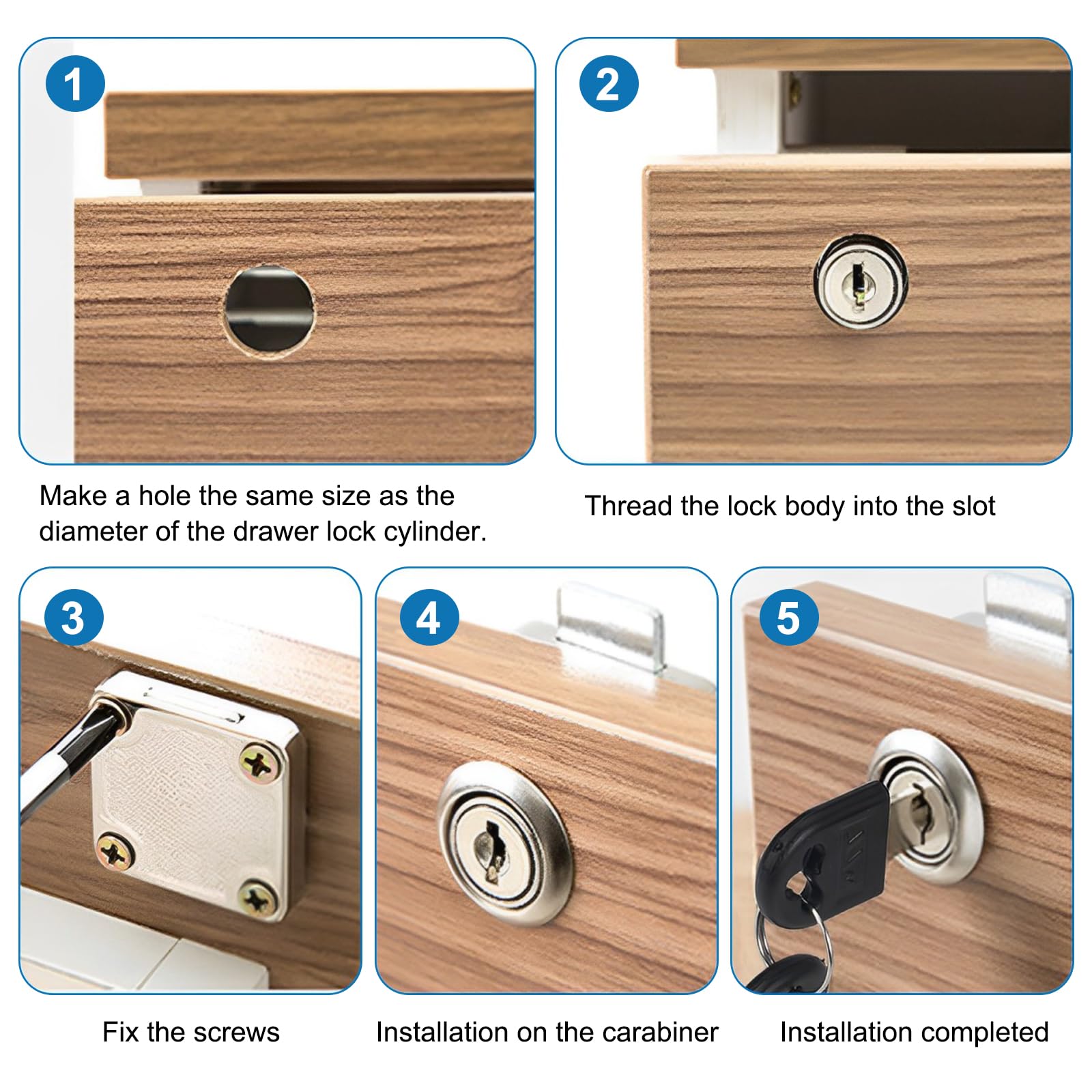 Lot De 4 Serrures De Porte Coulissante En Verre - Construction Fiable En Alliage De Zinc