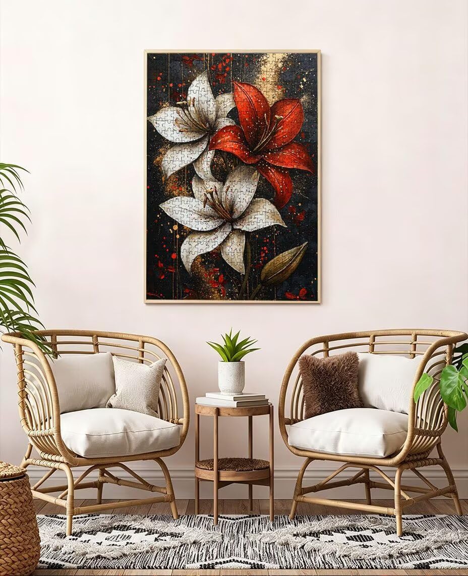 Puzzle 2000 Teile Erwachsene, WeißE Blumen Rote Blumen Jigsaw Puzzle 2000 Teile, Impossible Klassische Puzzles, Komplex Herausfordernd Puzzles, Familie Spiele, Wanddekoration Geschenke BXHZW2-19