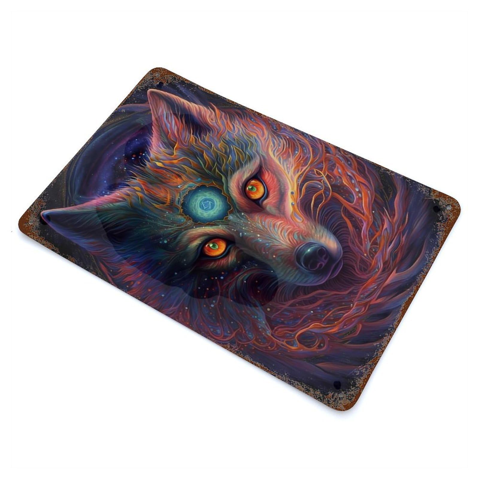 Wolf Wonder Retro Metal Sign 11.8"x7.9", Vintage Wall Decor for Garage, Pub Or Kitchen
