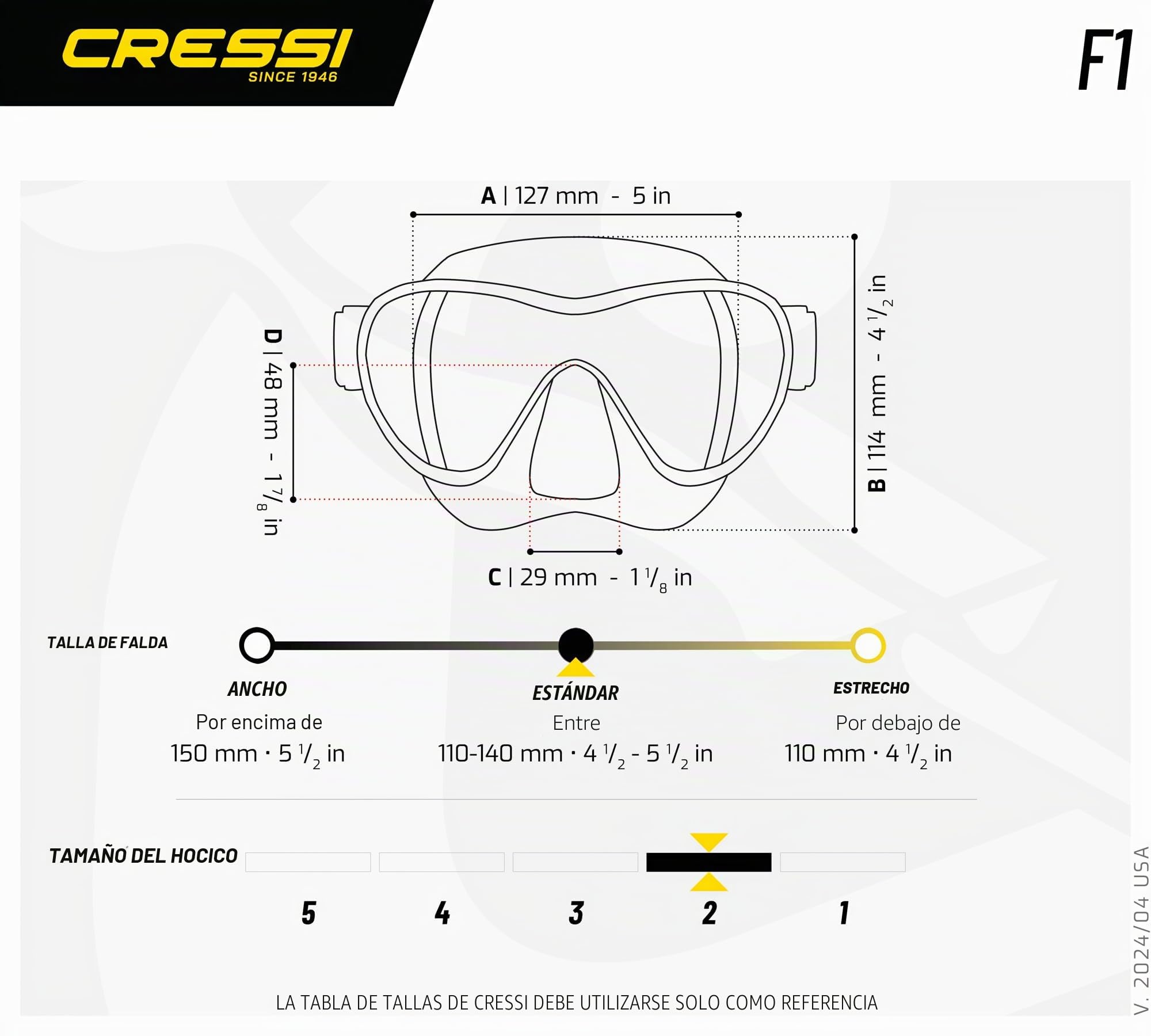CRESSI F1 - Gafas de Buceo sin Marco