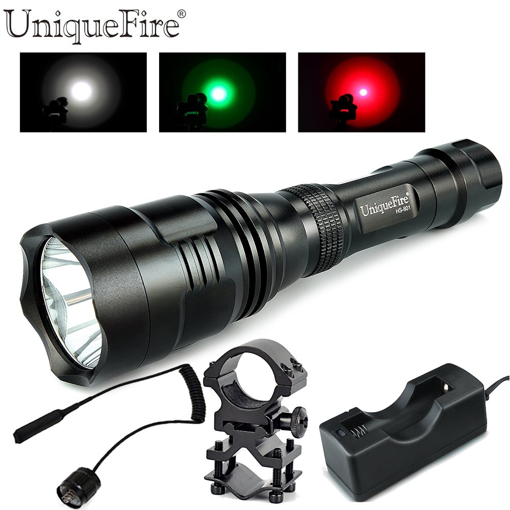 Buy Generic Red Light, Black Uniquefire Powerful LED Flashlight HS801 Cree Q5 Waterproof Lamp